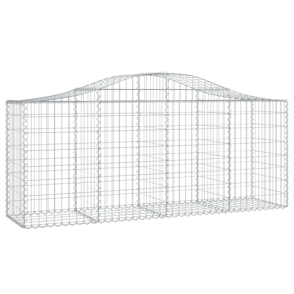 íves horganyzott vas gabion kosár 200x50x80/100 cm (153394)
