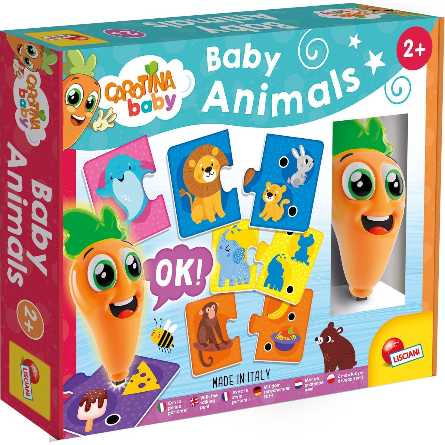 Carotina baby: Állatos párosító készségfejlesztő játék beszélő tollal - Lisciani (304-107285)