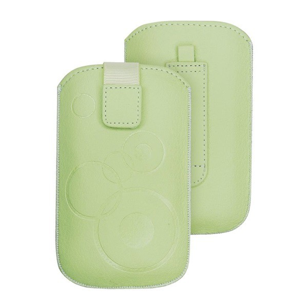 DEKOCASE tok álló (kör minta, kihúzható tépőzár, övre fűzhető, univerzális, XXL méret) MENTAZÖLD [Alcatel Pixi 4 3.5 (OT-4017)] (5996457421961)