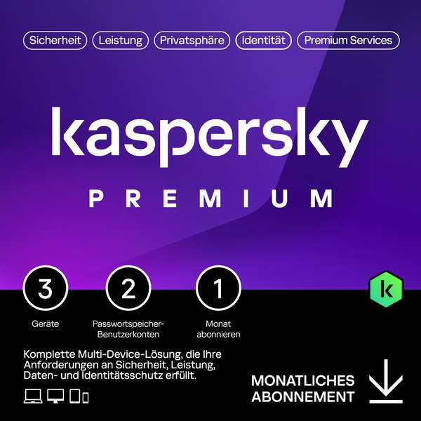 Kaspersky Premium – 3 Eszköz, 1 Hónap
