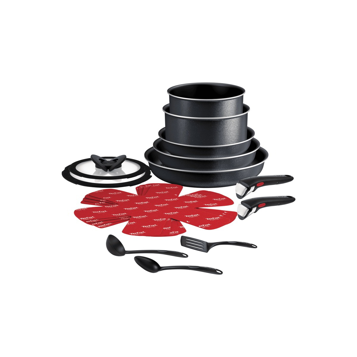 Tefal L7239642 Ingenio Alumínium Edénykészlet - Fekete (16 részes) (L7239642)