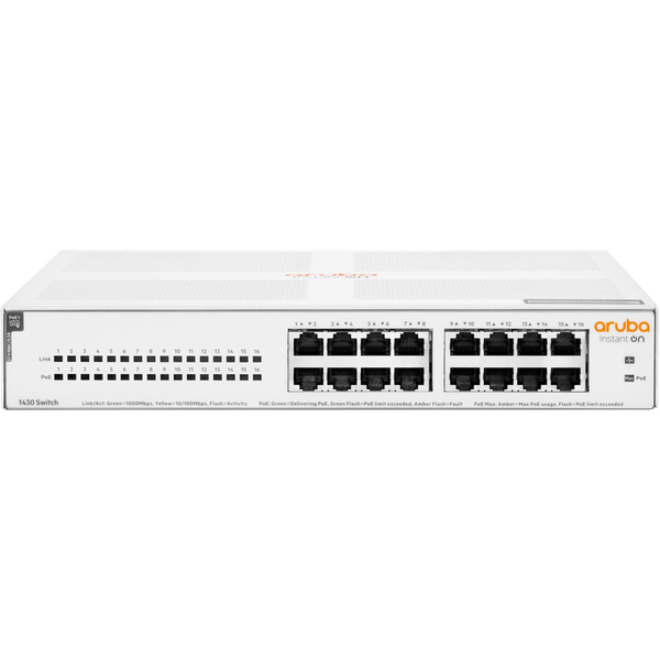 Суич Aruba R8R48A Instant On 1430, 16 порта Gigabit Class4 PoE 124W