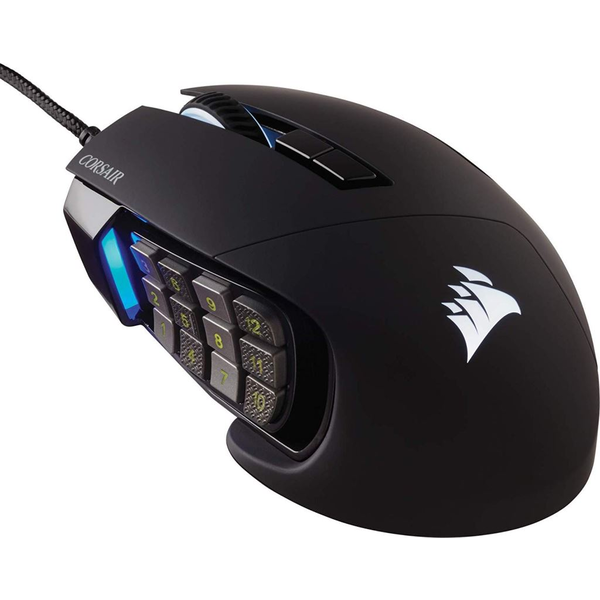 Corsair Scimitar RGB ELITE MOBA/MMO Gaming optikai egér fekete  (CH-9304211-EU)