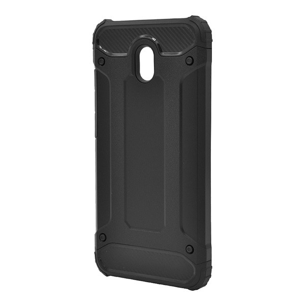 Defender műanyag telefonvédő (közepesen ütésálló, légpárnás sarok, szilikon belső, fémhatás) FEKETE [Xiaomi Redmi 8A] (5996457917280)