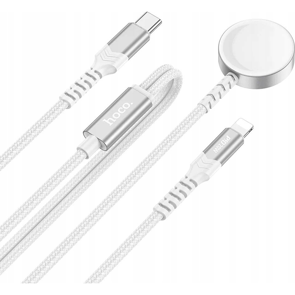 Hoco CW54 2in1 Wireless / Lightning töltőkábel - Fehér (20W) ( )