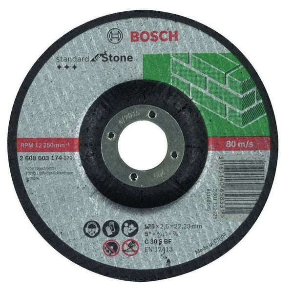 Bosch PRO hajlított Stone vágókorong, 125x2,5x22,23 mm, üreges tégla, márvány