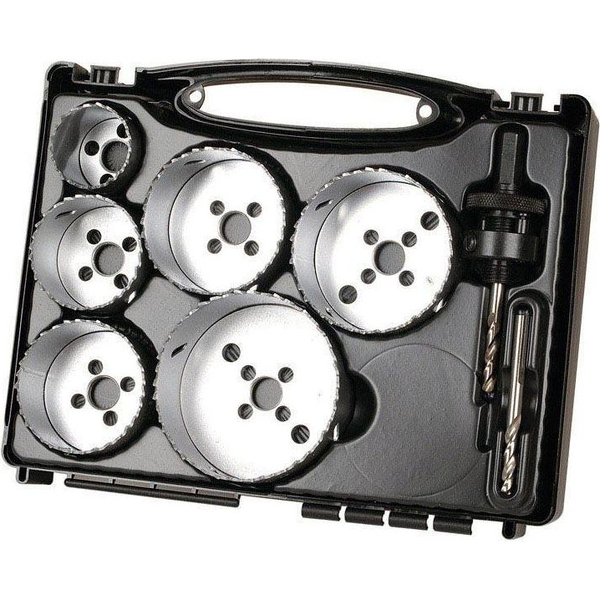 Set carote de gaurit, Wolfcraft, 7 piese, Pentru instalatii electrice, 40 - 86 mm