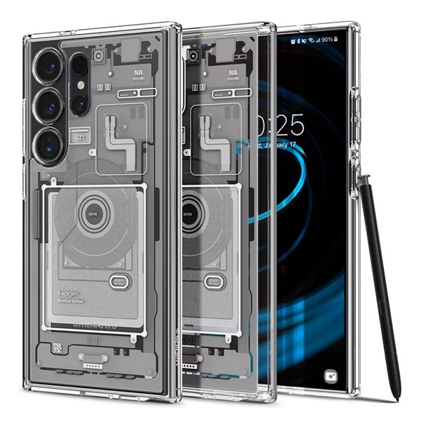 Spigen Ultra Hybrid Zero One Samsung Galaxy S24 Ultra Tok - Fehér/Mintás (ACS07294)