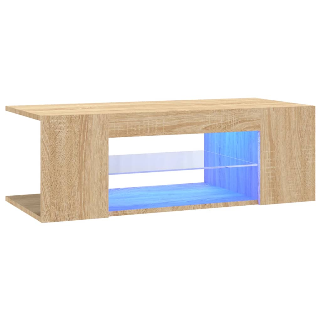 sonoma-tölgy színű TV-szekrény LED lámpákkal 90 x 39 x 30 cm (804241)