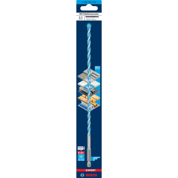 Bosch Expert HEX-9 MultiConstruction Fúrószár - 6.5x200mm