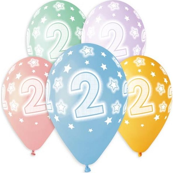 Happy Birthday 2 Star Lufi - 5 db, 33 cm (GS120/2)