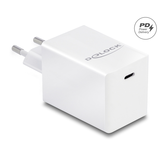 DeLock 41447 GaN USB-C Hálózati Gyorstöltő Adapter 60W - Fehér