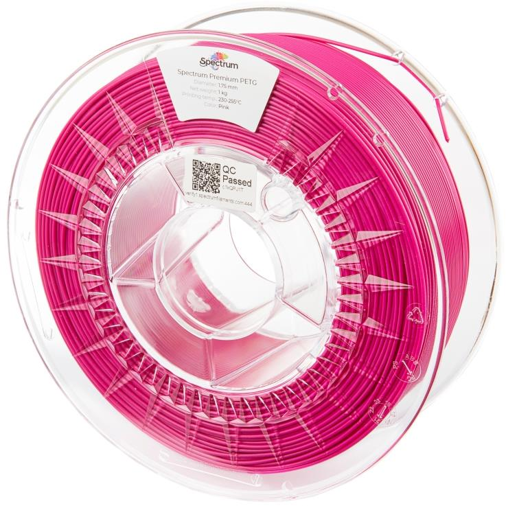 Spectrum 3D nyomtatószál, Premium PET-G, 1,75 mm, Pink, 1 kg (80539)