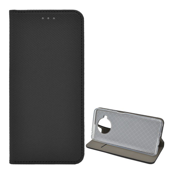 Tok álló, bőr hatású (FLIP, oldalra nyíló, asztali tartó funkció, rombusz minta) FEKETE [Xiaomi Mi 10T Lite 5G] (5996591008851)