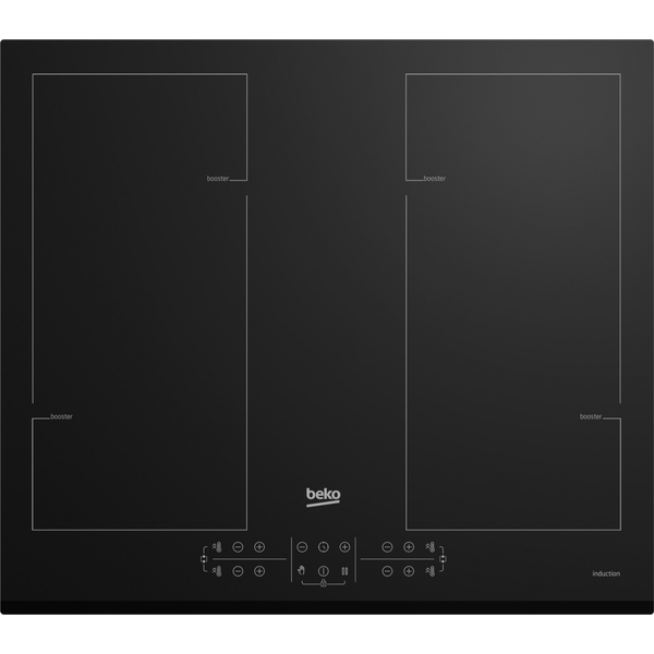 Beko HII64206F2MT Schwarz Integriert 58 cm Zonen-Induktionskochfeld 4 Zone(n)