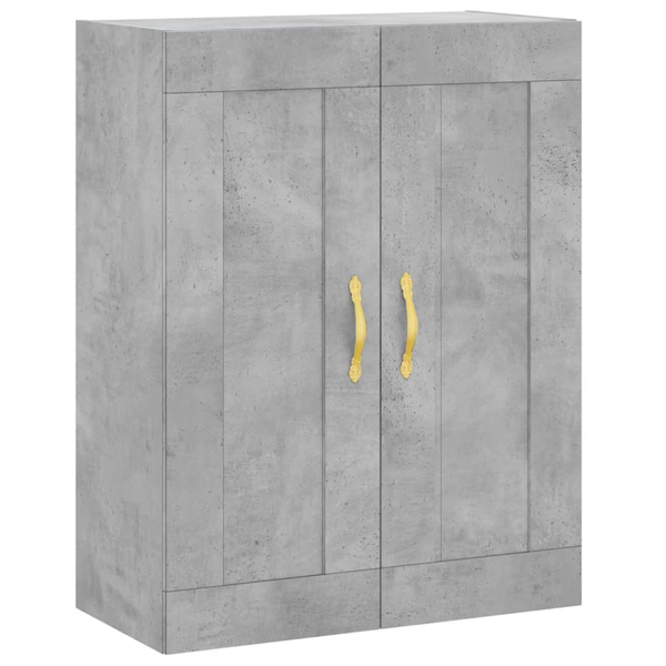 Dulap pe perete, gri beton, 69,5x34x90 cm, lemn prelucrat