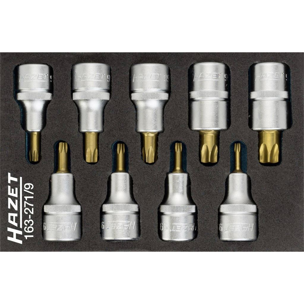 Hazet 163-271/9 dugókulcs betét készlet, 9 részes (163-271/9)