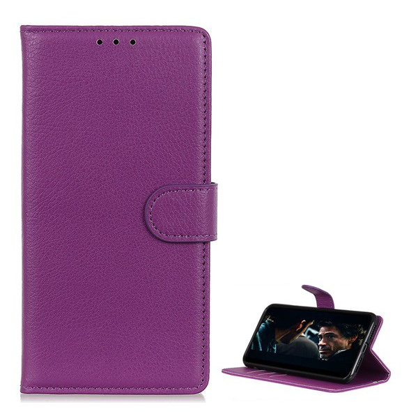 Tok álló, bőr hatású (FLIP, oldalra nyíló, asztali tartó funkció, prémium) LILA [Samsung Galaxy S20 5G (SM-G981U)]