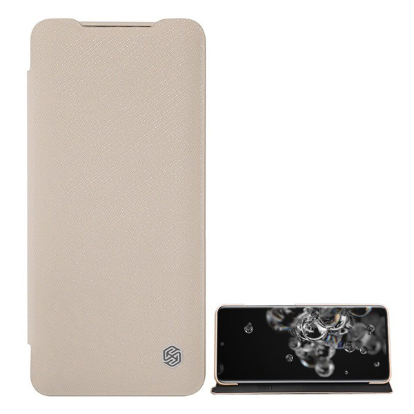 NILLKIN MING tok álló, bőr hatású (FLIP, oldalra nyíló, asztali tartó funkció, bankkártya tartó, textil minta) ARANY [Samsung Galaxy S20 Ultra 5G (SM-G988B)] (5996457971565)