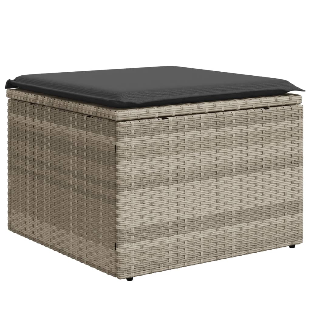 világosszürke polyrattan kerti szék párnával 55 x 55 x 37 cm (366179)