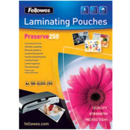 FELLOWES laminálógéphez fényes meleglamináló fólia 250 mikron, A4 (IFW54018) (IFW54018)