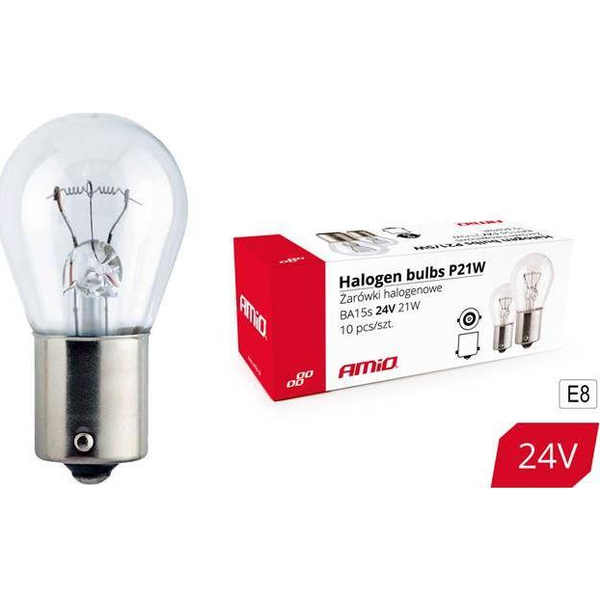 Amio Halogén Izzó P21W 24V 21W BA15s 10 db