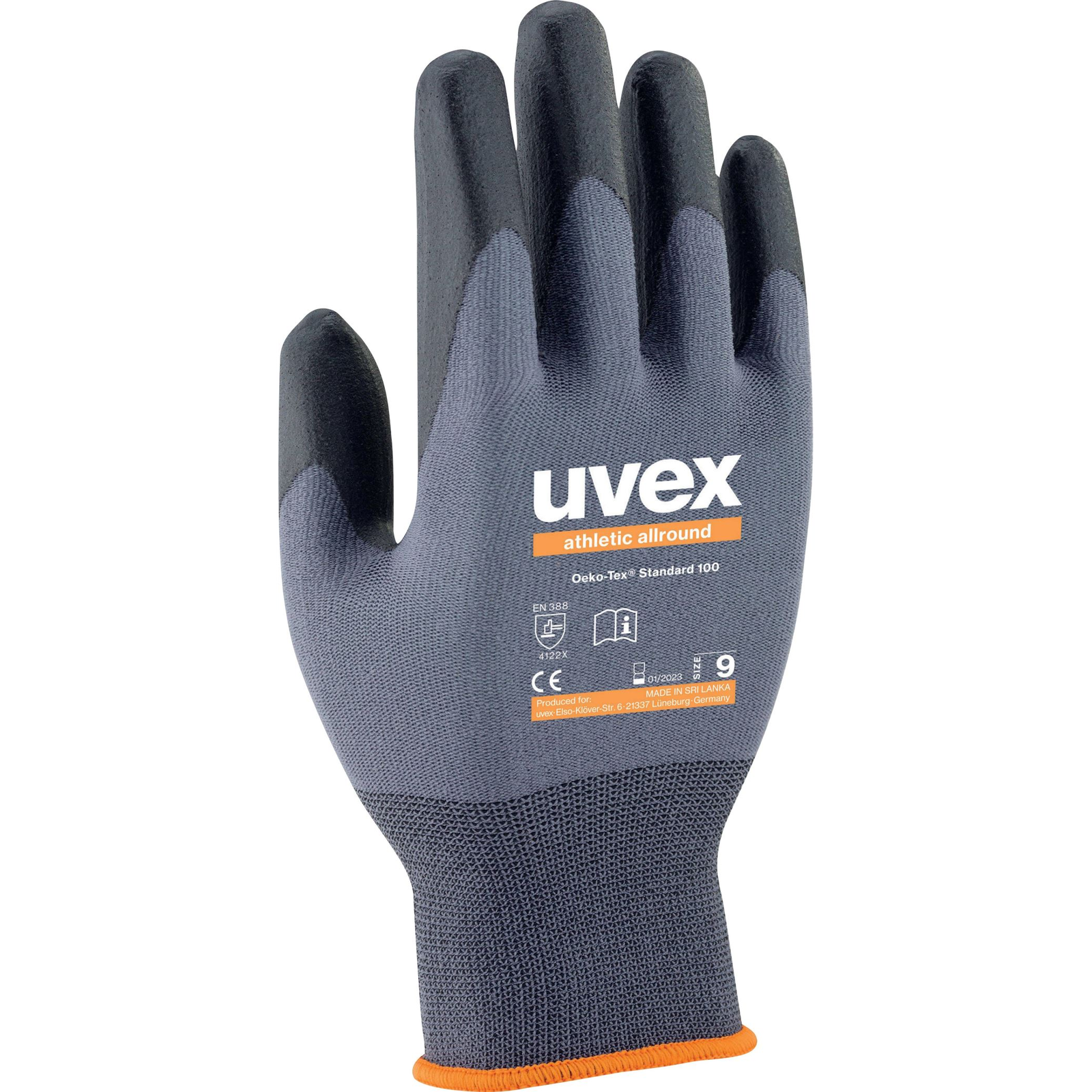 Uvex athletic 6038 6002808 Szerelő kesztyű 8-as méret, 1 pár (6002808)