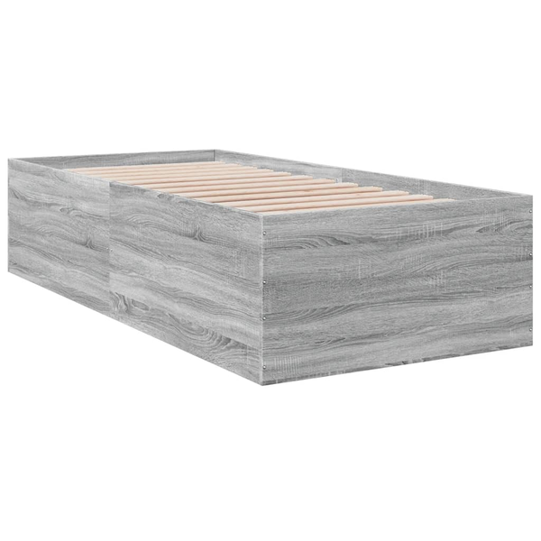 Cadru de pat, gri sonoma, 90x190 cm, lemn prelucrat