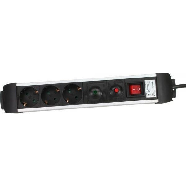InLine 16431A Verlängerungskabel 3 AC-Ausgänge Schwarz