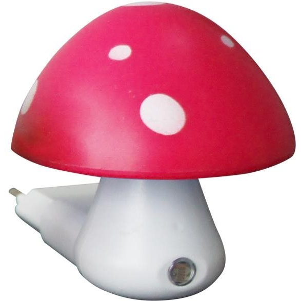 ACA Lighting LED konnektoros gyereklámpa, gomba, piros, 0,4 W/ 230 V/ 6400 K, alkonykapcsolós (846LED4SP)