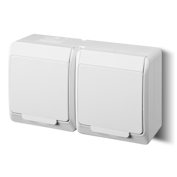 Elektro-Plast Gniazdo natynkowe GNT Hermes 2x2P + Z z klapką białe (0322-02)