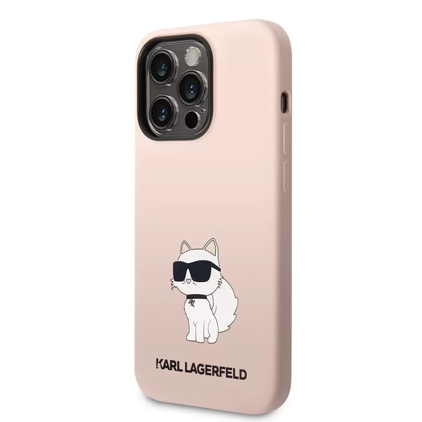 Husa Karl Lagerfeld roz (KLHCP14XSNCHBCP) pentru dispozitivul iPhone 14 Pro Max (127445)