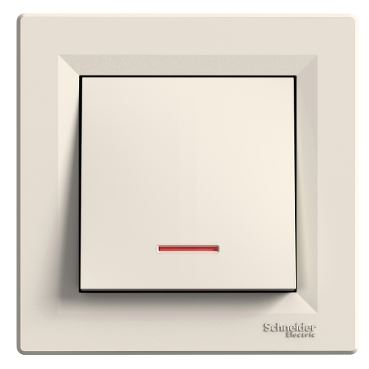 Schneider ASFORA egypólusú kapcsoló jelzőfényes rugós bekötés bézs (EPH1600123) (EPH1600123)