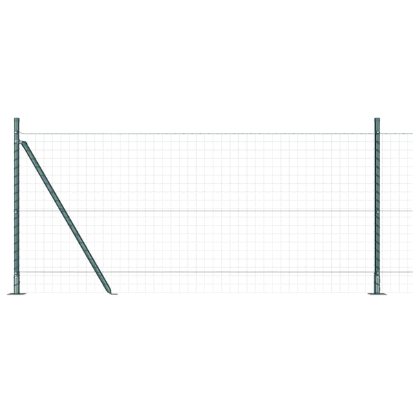 vidaXL Słupki ogrodzeniowe  z podstawami 7 szt. 32mm 110cm ze stali ocynkowanej