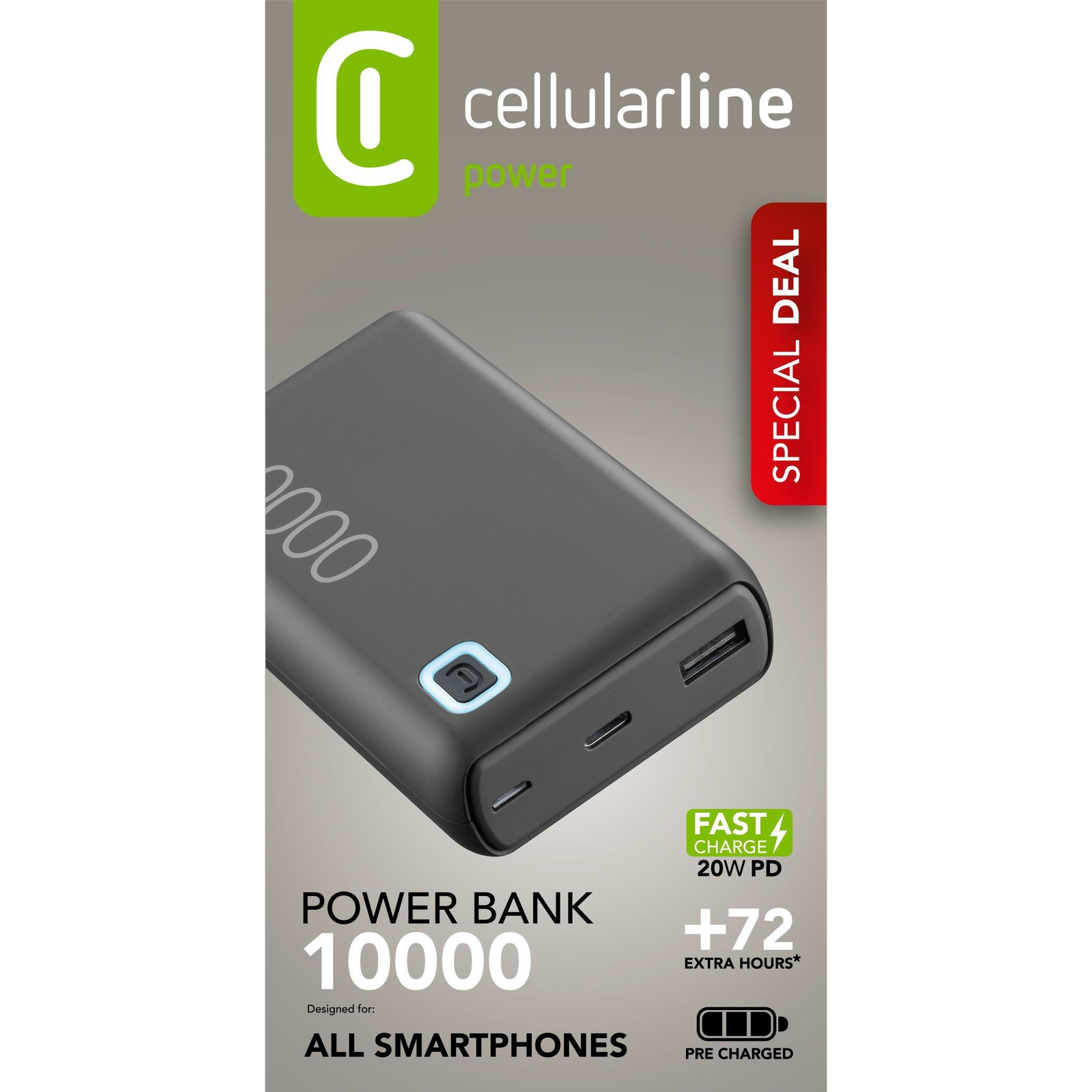 Cellularline 8018080485886 Lithium-ion (Li-ion) 10000 mAh Čierna (PBESSPROMOPD10000K)
