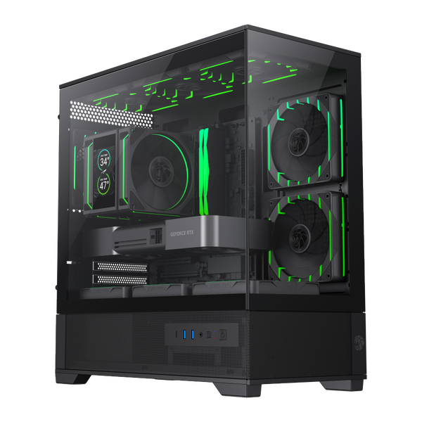 GAMEMAX Case VISTA 2 MB M-ATX Mini Tower ablakos Fekete