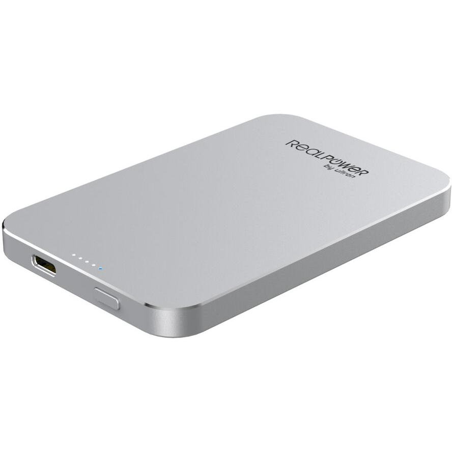 RealPower PB-5000 MAG Power Bank 5000mAh - Ezüst/Fehér (414905)