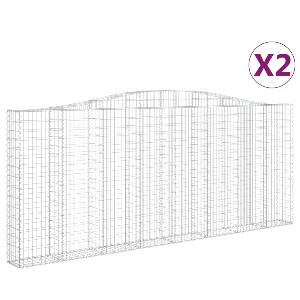 2 db íves horganyzott vas gabion kosár 400x30x160/180 cm (3145865)