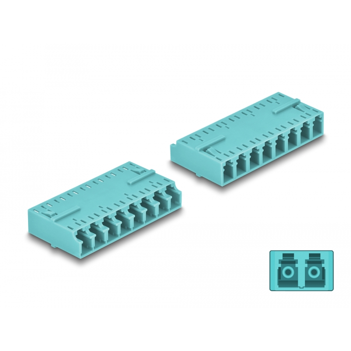 Delock Optikai szál kapcsolódás HD LC Octuplex anya - LC Octuplex anya vízszínű (87931) (87931)
