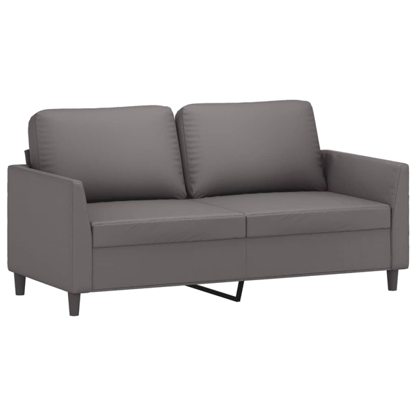 Canapea cu 2 locuri, gri, 140 cm, piele ecologică