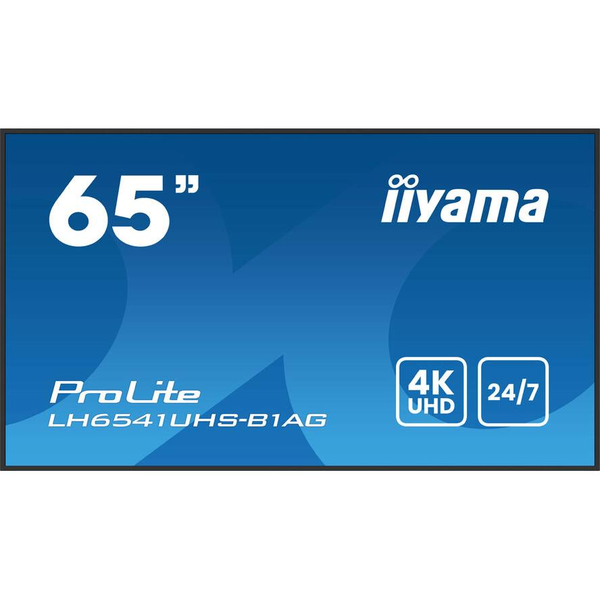 iiyama LH6541UHS-B1AG дисплей за сигнализация 163,8 см (64.5") LCD 500 cd/m² 4K Ultra HD Черен 24/7