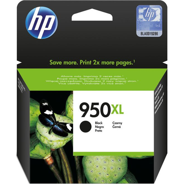 HP 950XL High Yield Black Original Ink Cartridge blækpatron 1 stk