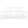 fehér fém ágykeret fej- és lábtámlával 160x200 cm