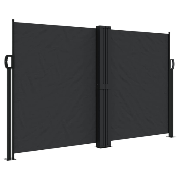 fekete behúzható oldalsó napellenző 140 x 600 cm