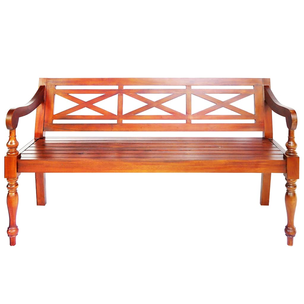 vidaXL Ławka Batavia, 123 cm, lite drewno mahoniowe, ciemnobrązowa