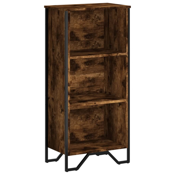 füstös tölgy színű szerelt fa könyvszekrény 50 x 31 x 106 cm