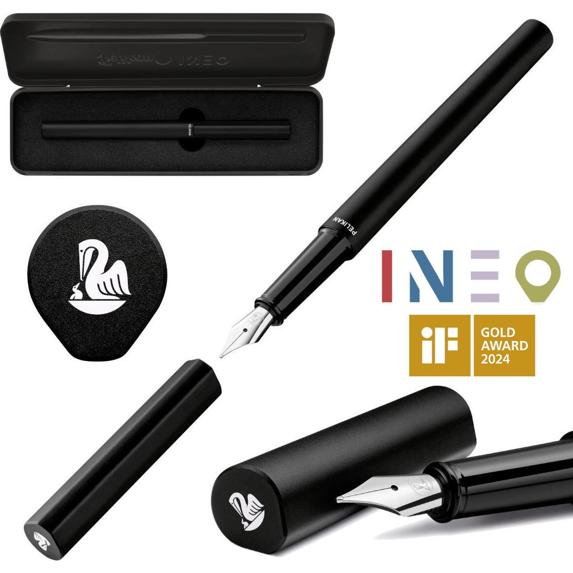 Pelikan Töltőtoll Black Rock Fém Dobozban Ineo (612468)