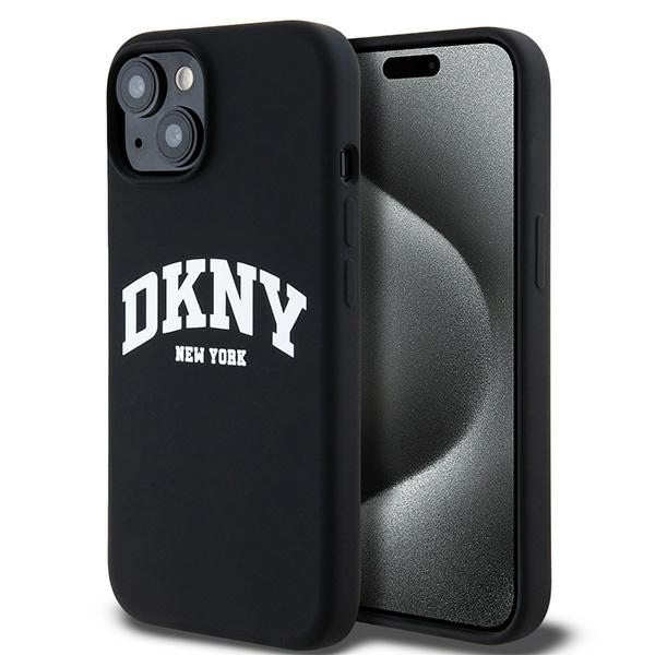 DKNY iPhone 13 / 14 / 15 MagSafe Arch LOGO keménykeretes Szilikon Telefon tok - Fekete