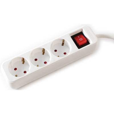 VALUE 3-fach Steckdosenleiste mit Schalter, wei, 3 m