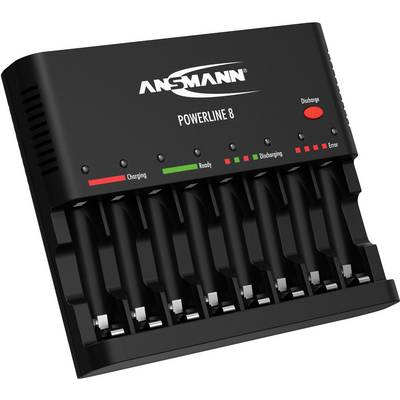 Ceruza AA, mikroceruza AAA akkutöltő, processzoros NiCd, NiMH akkutöltő Ansmann Powerline 8 1001-0006 (1001-0006)